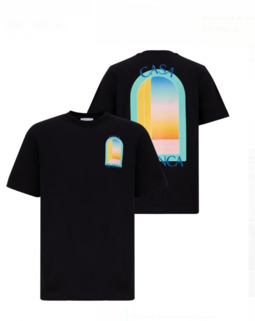 Casablanca Arch Graphic Cotton T-Shirt Black