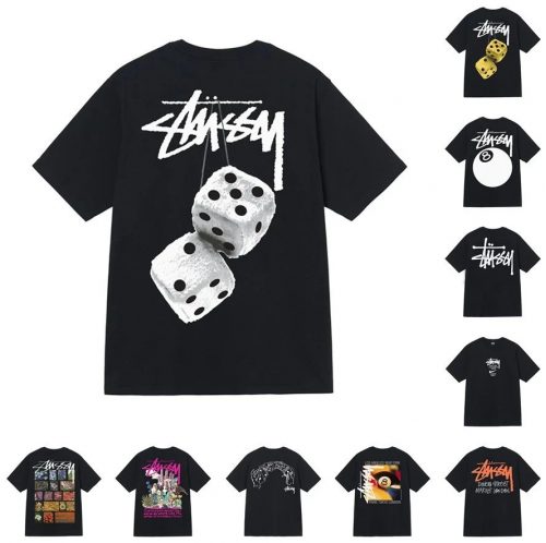 Stussy Dice Graphic Streetwear T-Shirt Black