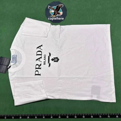 Prada Milano Graphic Cotton T-Shirt White