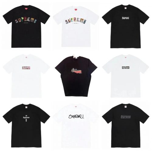 Supreme Graphic T-Shirt Collection Streetwear Cotton T-Shirt Multicolor