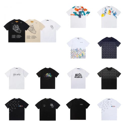 Louis Vuitton LV Graphic Print Cotton T-Shirt Multicolor