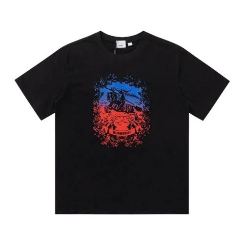 Burberry Equestrian Knight Graphic Cotton T-Shirt Black