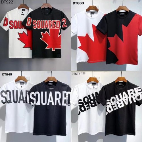 Dsquared2 D2 Maple Leaf and Logo Graphic Cotton T-Shirt Multicolor