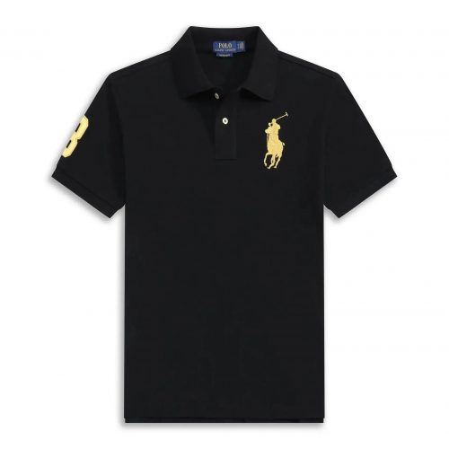 Polo Ralph Lauren PRL Custom Slim Fit Big Pony Polo Shirt Black