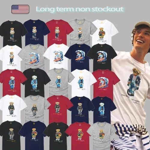 Ralph Lauren Polo Bear Graphic Tee Cotton T-Shirt Multicolor