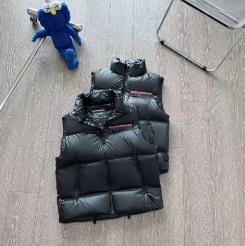 Prada Puffer Quilted Down Vest Black