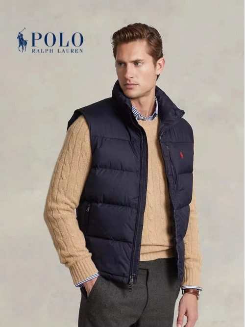 Ralph Lauren Polo Puffer Vest Quilted Down Jacket Navy