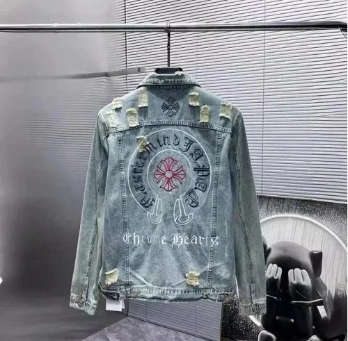 Chrome Hearts Mastermind Japan Distressed Denim Jacket Blue