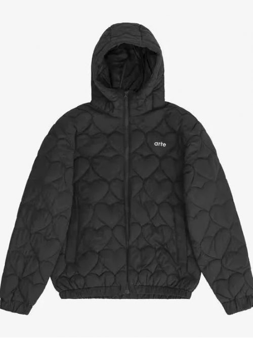 Arte Antwerp Heart Quilted Jacket Puffer Jacket Black
