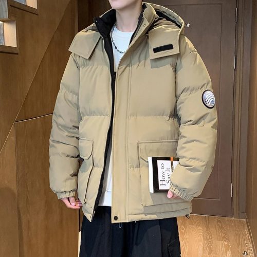 Design Puffer Jacket Casual Winter Coat Beige