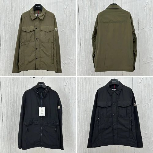 Moncler Nylon Field Jacket Lightweight Windbreaker Black and Olive