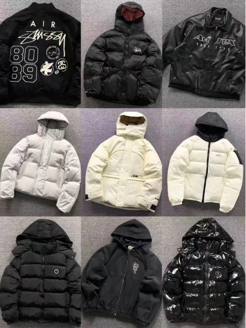Stussy Puffer Jacket Lightweight Hooded Jacket Black