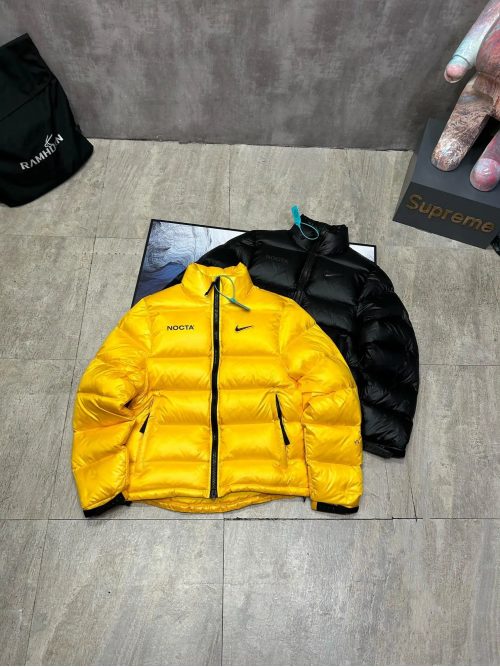 Nike NOCTA Puffer Jacket Lightweight Down Jacket Yellow and Black