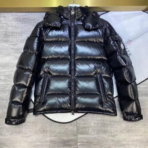 Moncler Maya Shiny Puffer Jacket Black