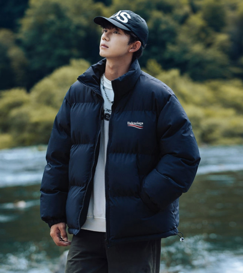Balenciaga Political Campaign Puffer Jacket Black