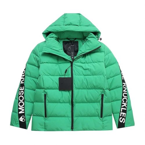 Moose Knuckles Logo Tape Puffer Down Jacket Green