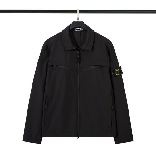Stone Island Soft Shell-R Zip-Up Jacket Black