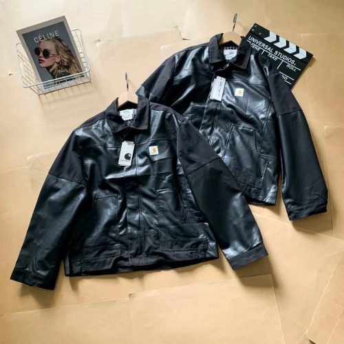 Carhartt Detroit Jacket Leather Workwear Jacket Black
