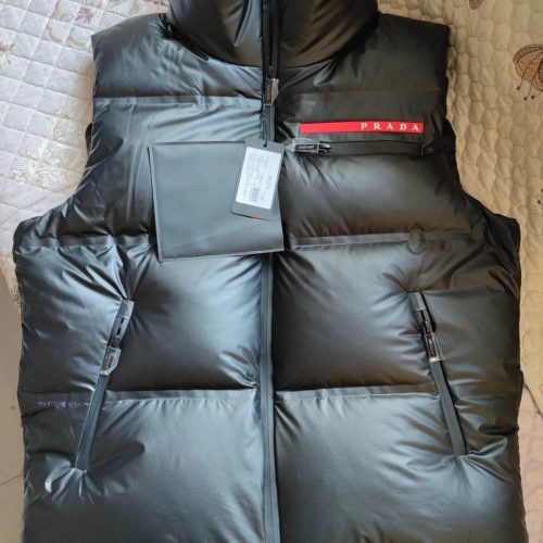 Prada Padded Nylon Vest Sleeveless Jacket Black