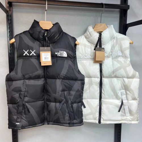 The North Face TNF KAWS Retro 1996 Nuptse Puffer Vest Black and White