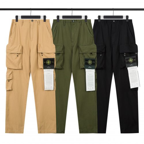 Stone Island Tank Shield Ghost Piece Cargo Pants Beige Green and Black