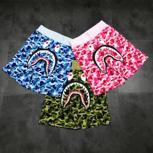 A Bathing Ape BAPE Shark Camo Graphic Shorts Multicolor