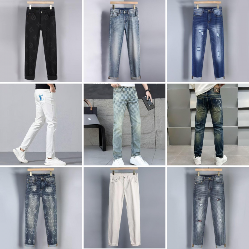 Louis Vuitton LV Monogram Denim Jeans Slim Fit Trousers Multicolor