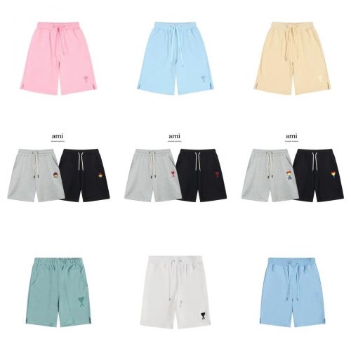 Ami Paris Ami Ami de Coeur Casual Cotton Shorts Multicolor