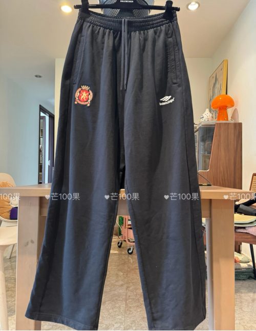 Balenciaga Crest Logo Cotton Joggers Black