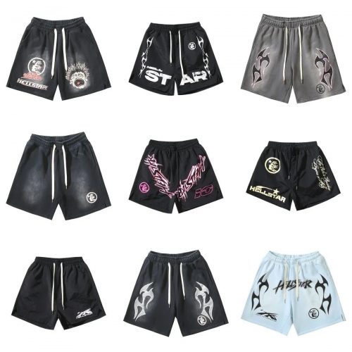 Hellstar Graphic Print Streetwear Shorts Multicolor
