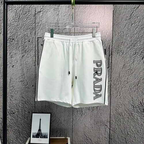 Prada Side Stripe Casual Shorts White