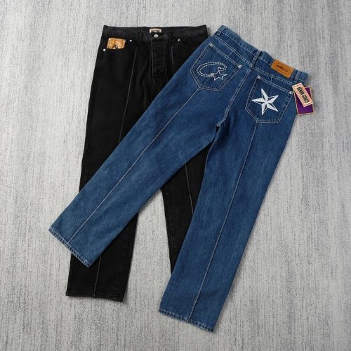 Chrome Hearts Star Embroidered Denim Jeans Casual Pants Blue