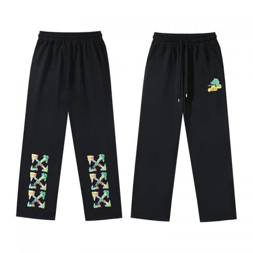 Off-White Watercolor Arrows Graphic Streetwear Joggers Black