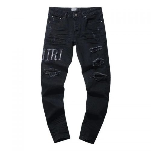 Amiri Distressed Denim Jeans Slim Fit Pants Black