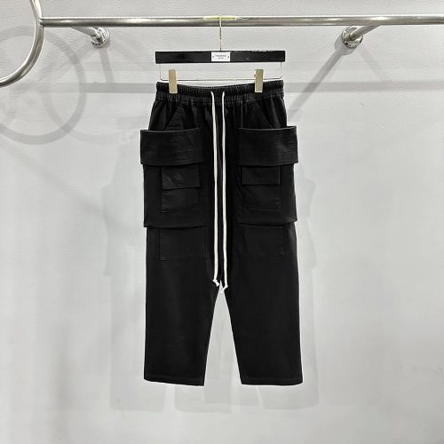 Rick Owens Cargo Pods Drawstring Cargo Shorts Black