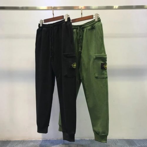 Stone Island Cargo Sweatpants Casual Joggers Black and Olive