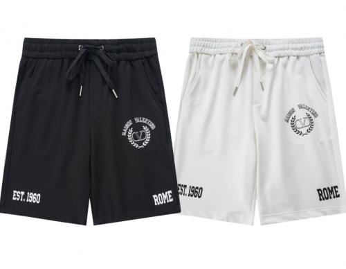 Valentino Est. 1960 Rome Graphic Cotton Shorts Black and White