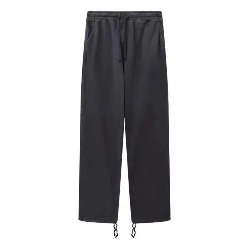 Design Drawstring Hem Wide Leg Pants Black