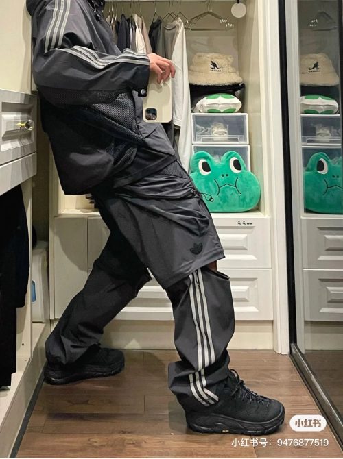 Adidas Track Pants Casual Nylon Joggers Black