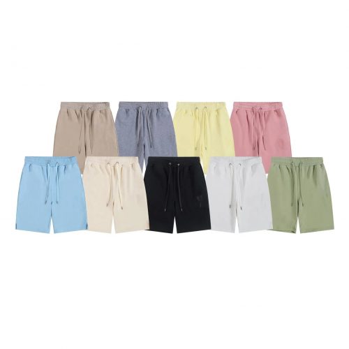 Ami Paris Ami Heart Logo Drawstring Casual Shorts Multicolor