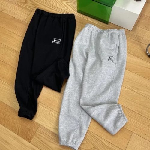 Nike Stussy Fleece Casual Sweatpants Black and Gray