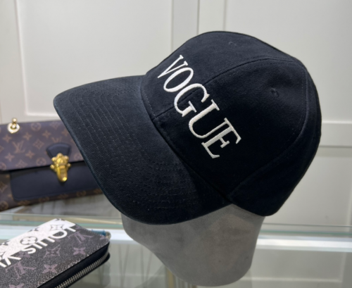 Vogue Embroidered Logo Baseball Cap Black