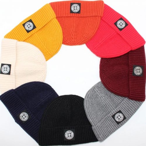 Stone Island Ribbed Beanie Knit Hat Multicolor