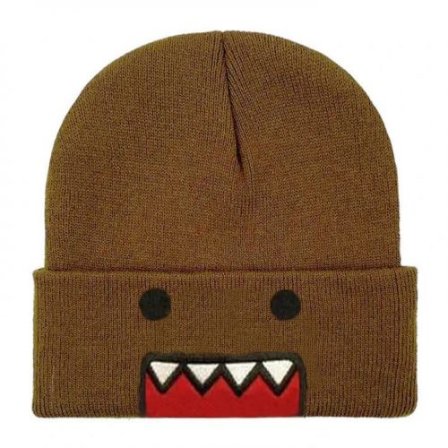 Domo Character Face Graphic Beanie Brown