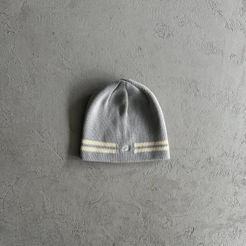 Asics Striped Knit Beanie Hat Gray