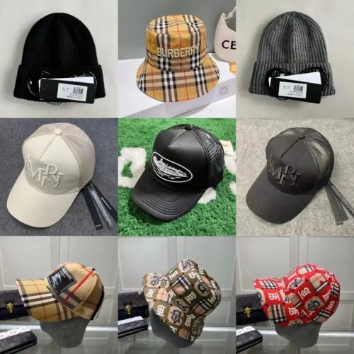 Burberry Check Print Collection Designer Headwear Multicolor