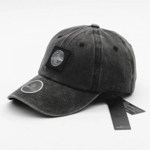 Stone Island Patch Logo Baseball Cap Casual Hat Black