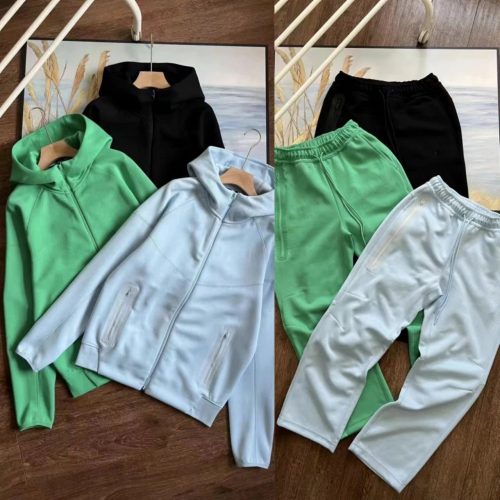 Design Tech Fleece Zip-Up Hoodie and Joggers Matching Set Multicolor