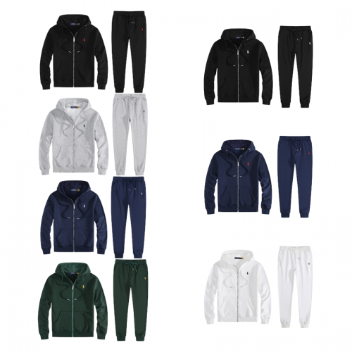 Ralph Lauren Casual Zip-Up Hoodie and Joggers Matching Set Multicolor
