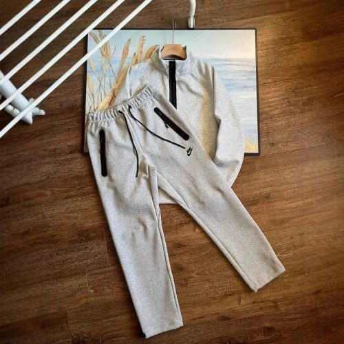 Nike Tech Fleece casual Tracksuit Set Gray